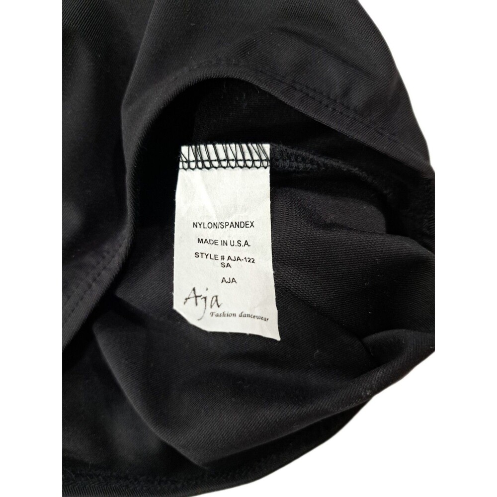 Aja VTG Cutout Slashed Ladder Back Tank Leotard Boycut Black Women's Size S - Picture 11 of 13